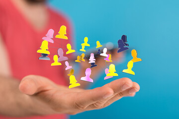 videoconference group of people talking in social network