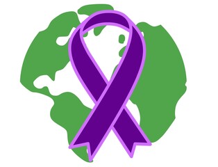 Illustration of world cancer care day symbol.