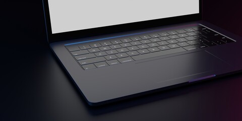 laptop on black