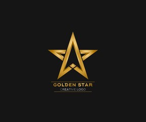 Obraz premium golden star logo, modern and elegant style, with golden gradient color,