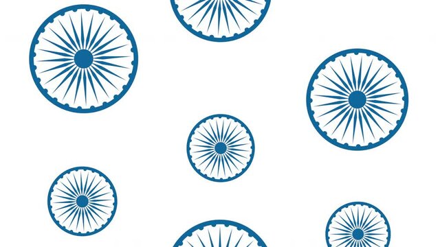 india celebration animation with ashoka chakra