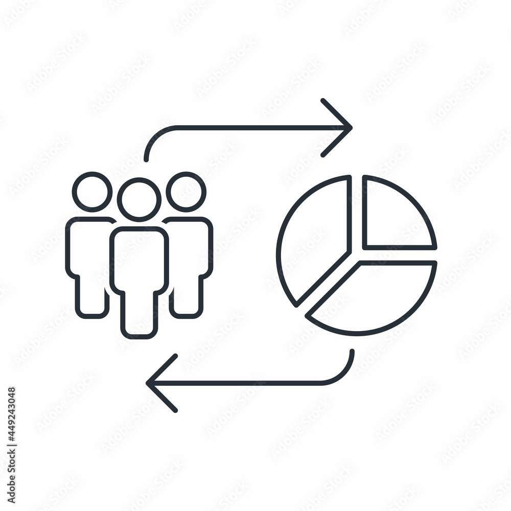 Poster demographic changes. vector linear icon isolated on white background.