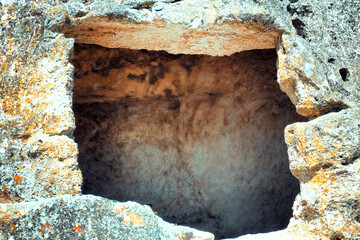 Entrance to man-made cave