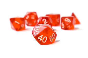 Set of dice for fantasy dnd and rpg tabletop board games polyhedral dices with different sides...
