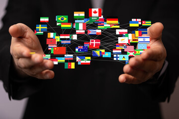 National flags of the countries 3d