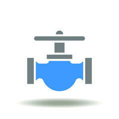 Valve vector icon. Gate, faucet oil gas industry symbol.