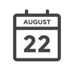 August 22 Calendar Day or Calender Date for Deadlines or Appointment