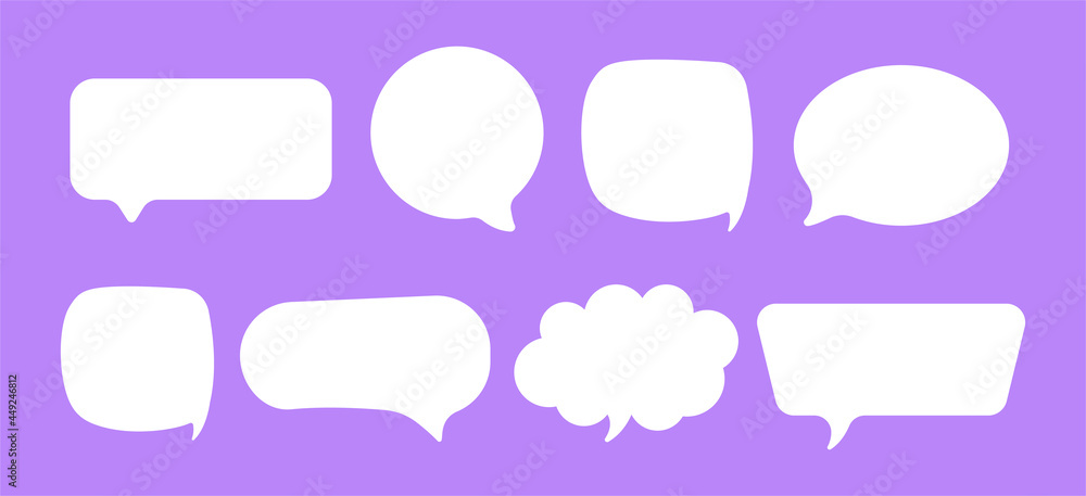 Fototapete set of speak bubble. simple design elements for text of various shapes. balloon in form of square, c