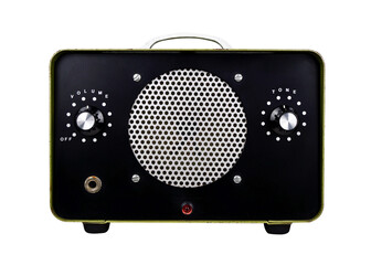 VINTAGE  SOLID STATE  AMP FULL FIDELITY on white with clipping path. vintage amplifier amp.