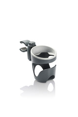 Gray cup holder for baby strollers isolated