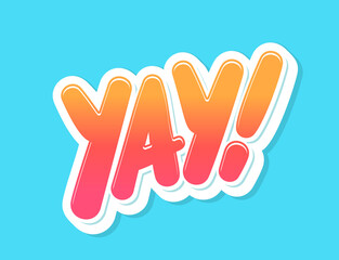 Yay. Vector lettering icon. Vector handwritten lettering. 
