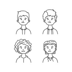 Hand drawn annoying male character avatar design