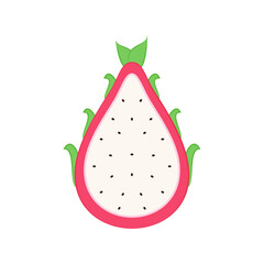 Dragon fruit cartoon vector. Dragon fruit vector on white background.