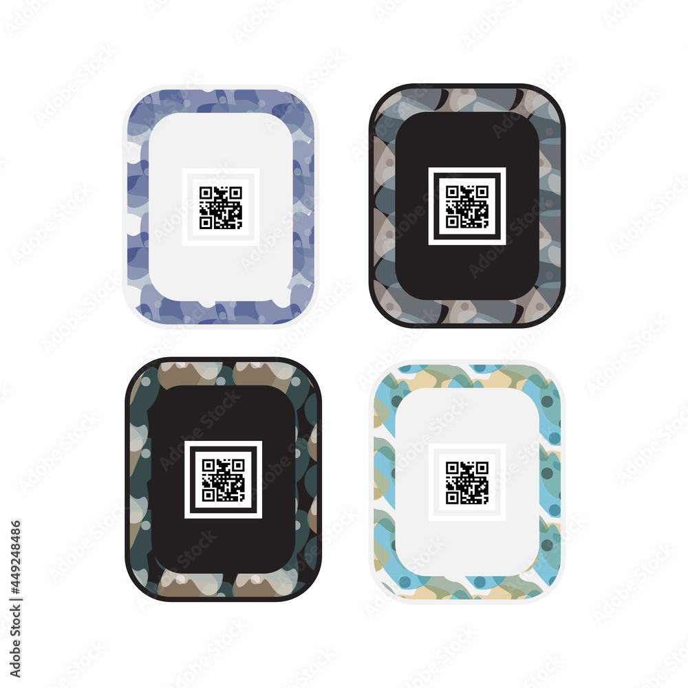 Poster creative qr code label design set isolated