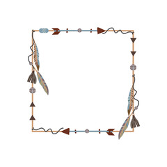 Naklejka premium Blank boho frame concept design vector