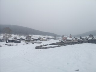 Tyuluk village in Siberia in winter Russia