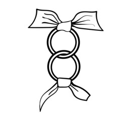 Wedding Rings Symbol of Endless Love Coloring Page or Book