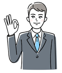 OKサインを出すビジネスマン
