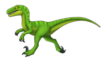 Velociraptor cartoon dinosaur © FrostieGreen