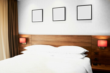 Modern bedroom in hotel