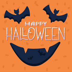 Halloween pumpkin background poster. Halloween concept. Vector illustration in flat style