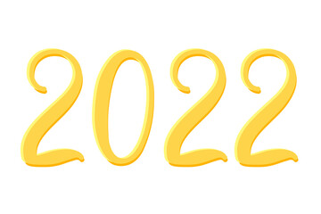 2022 handwritten text as new year calendar banner in vector icon