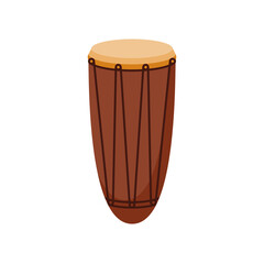 African hand drum or conga drum in vector icon - obrazy, fototapety, plakaty