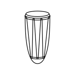 African hand drum or conga drum in vector icon