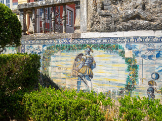 Fronteira Palace garden tiles with an allegory to the planet Mars