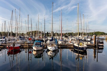 Fototapeta premium Baltic Sea marina in the evening