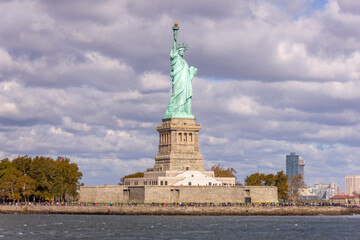 The Liberty Statue, NY, USA with New York City in the background