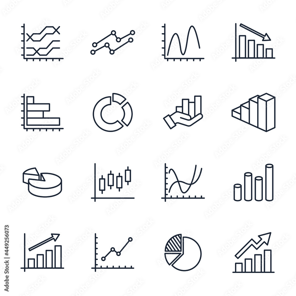 Poster set of graphic and statistics elements symbol template for graphic and web design collection logo ve