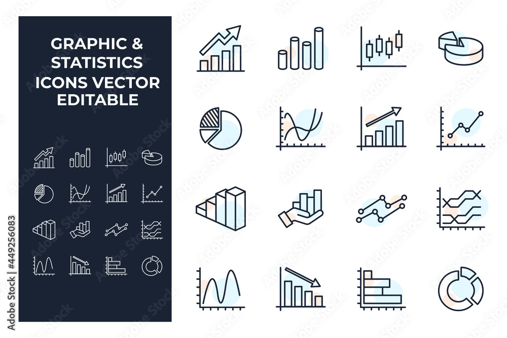 Aufkleber set of graphic and statistics elements symbol template for graphic and web design collection logo ve