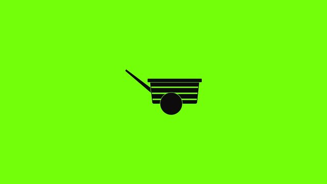 Wood wheelbarrow icon animation