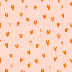 sketching hearts pattern pink and orange