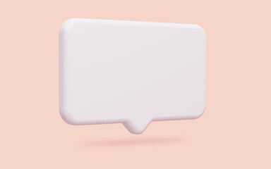 White mockup Speech bubble on pastel tones. 3d rendering.