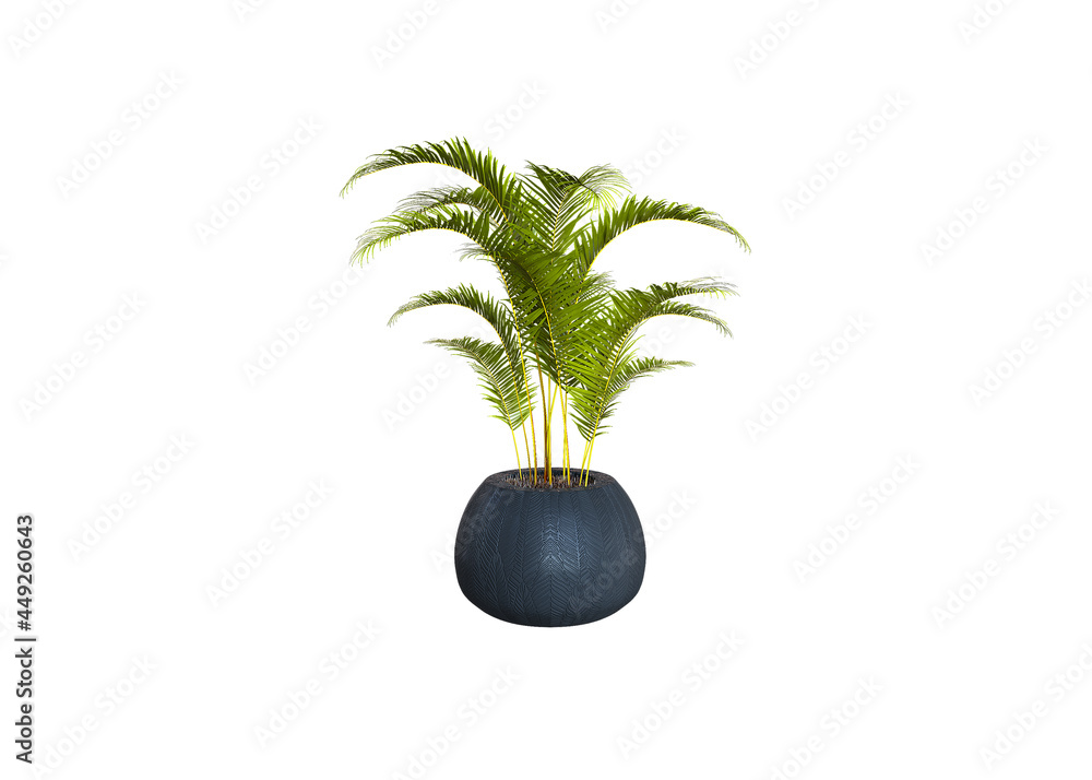 Poster realistic 3d render of potted plant isolated