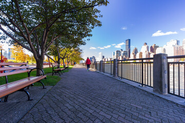 View over the Franklin D. Roosevelt Four Freedoms State Park garden