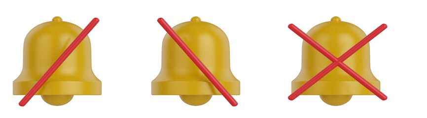 3d render. Isolated bells with red stripes 