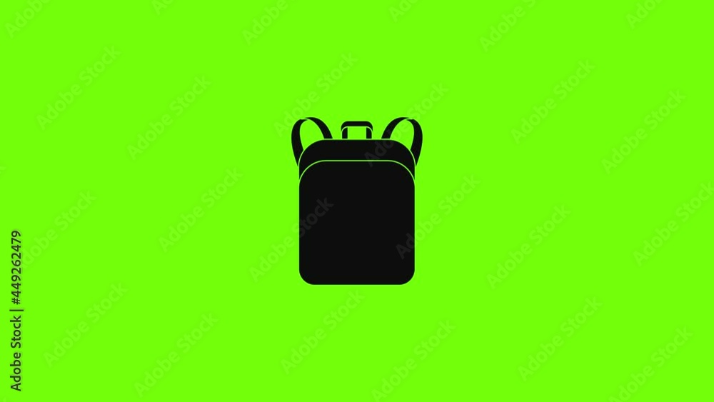 Poster notebook backpack icon animation
