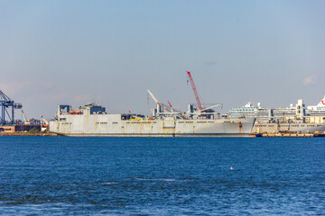 An old warship serving as a museum