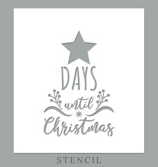Christmas stencil. Template for Christmas cards, invitations. Suitable for laser cutting, plotter cutting. Winter holiday design template. 