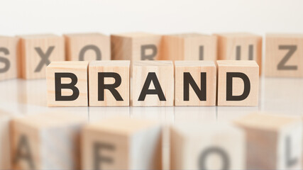 brand word made with building blocks, concept.