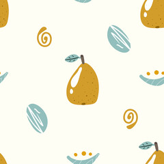 seamless pattern in modern style with pear.