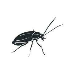 Cockroach Icon Silhouette Illustration. Insect Bug Vector Graphic Pictogram Symbol Clip Art. Doodle Sketch Black Sign.