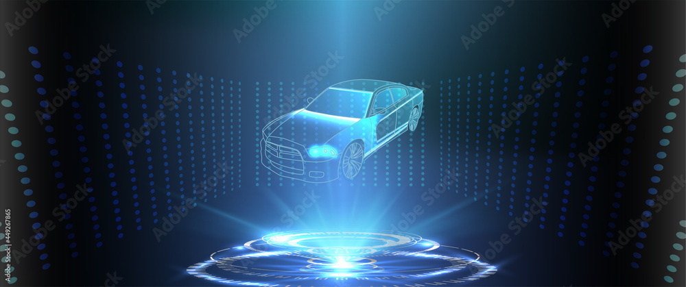 Poster futuristic user interface. hud ui. abstract virtual graphic touch user interface. car service in the