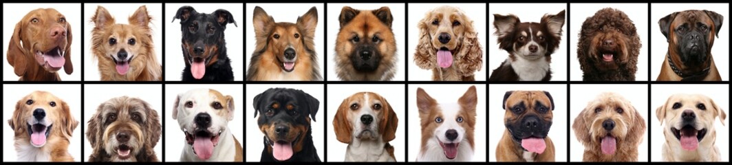 Beautiful dogs in front of a white background