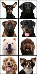 Beautiful dogs in front of a white background