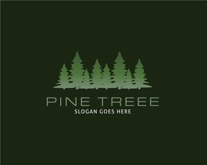 Fototapeta na wymiar Pine Tree Logo Design Template