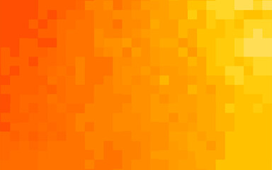 Abstract pixel orange yellow background. Geometric texture from orange yellow squares. Vector pattern of square orange yellow pixels